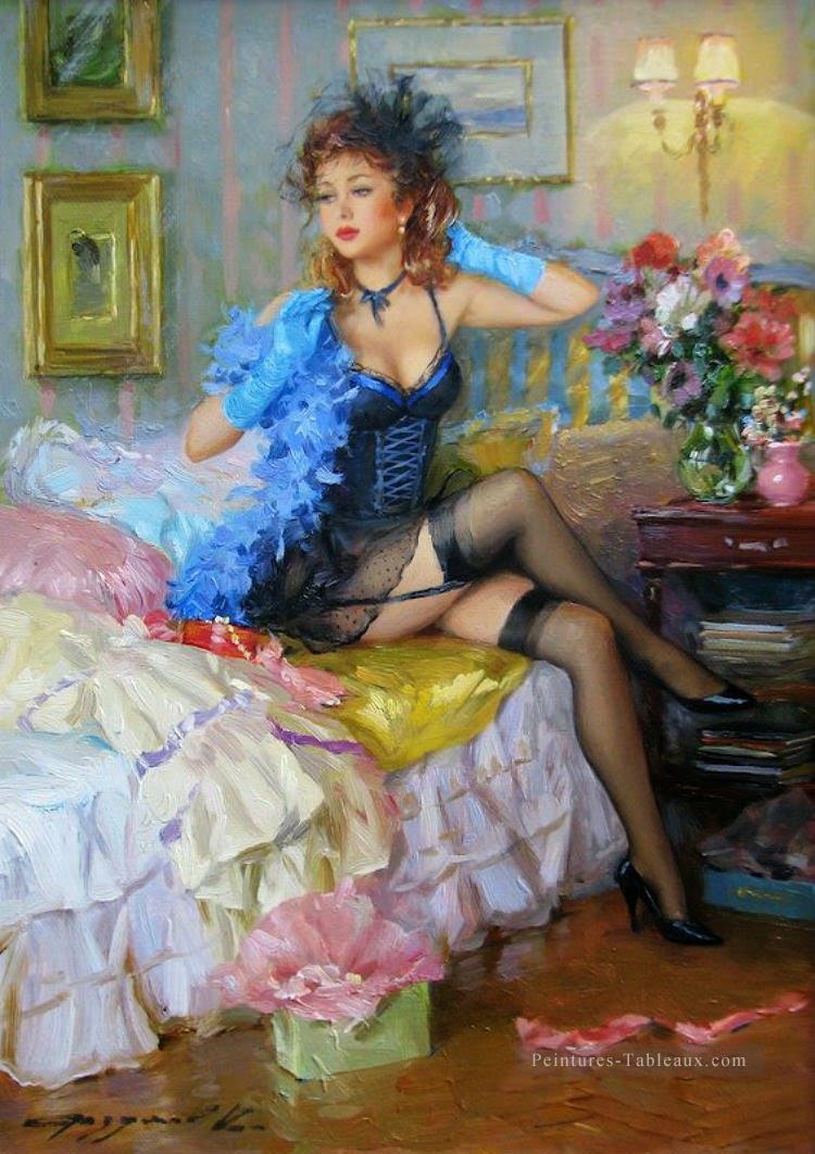 Belle femme KR 078 Impressionist Peintures à l'huile
